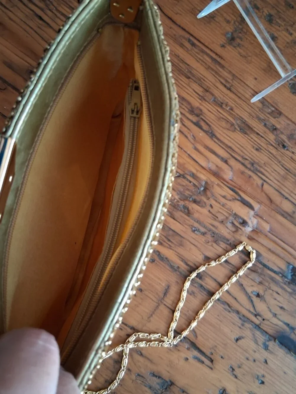Y&S Gold Mesh Shoulder Crossbody Bag NWT